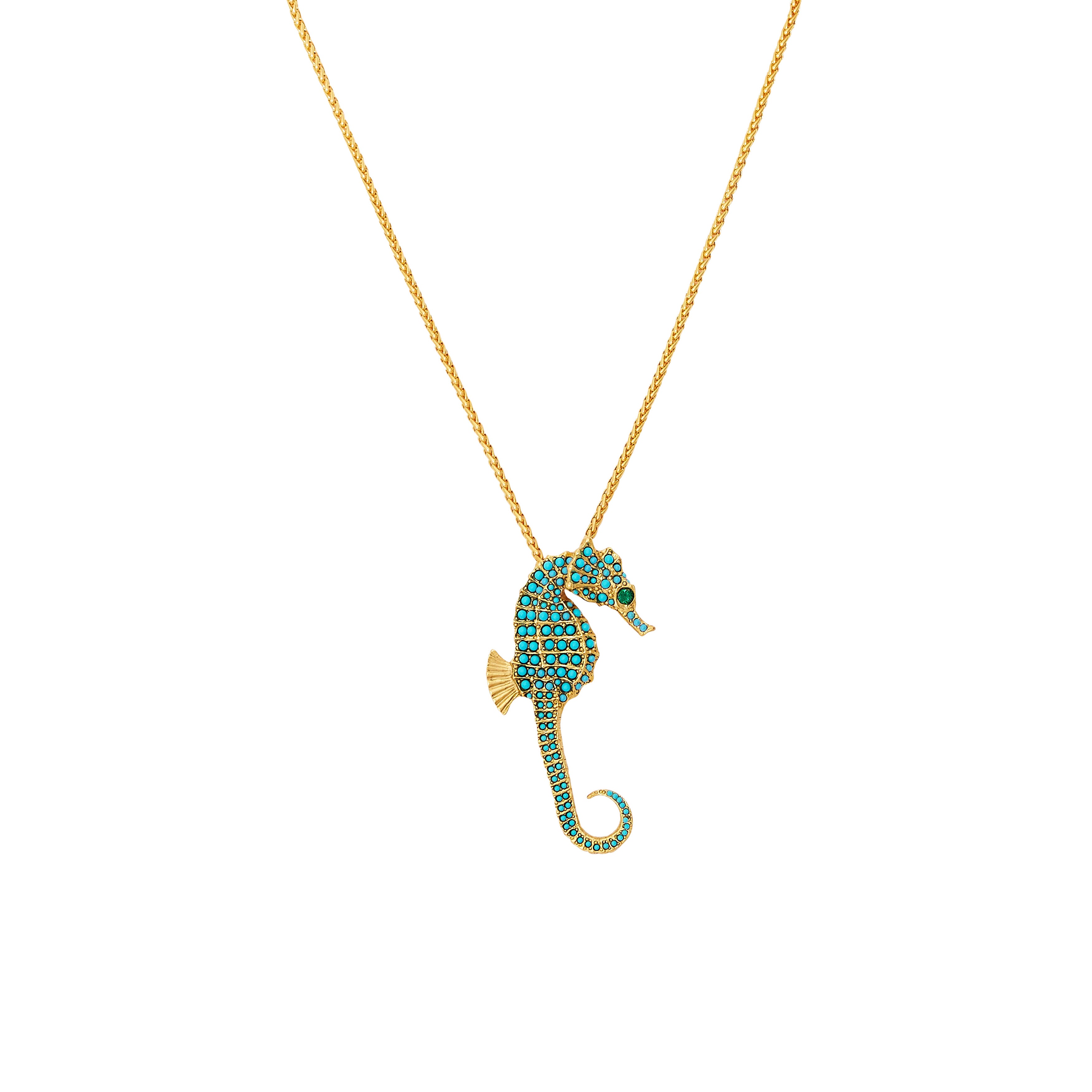 Turquoise Seahorse Pendant Necklace