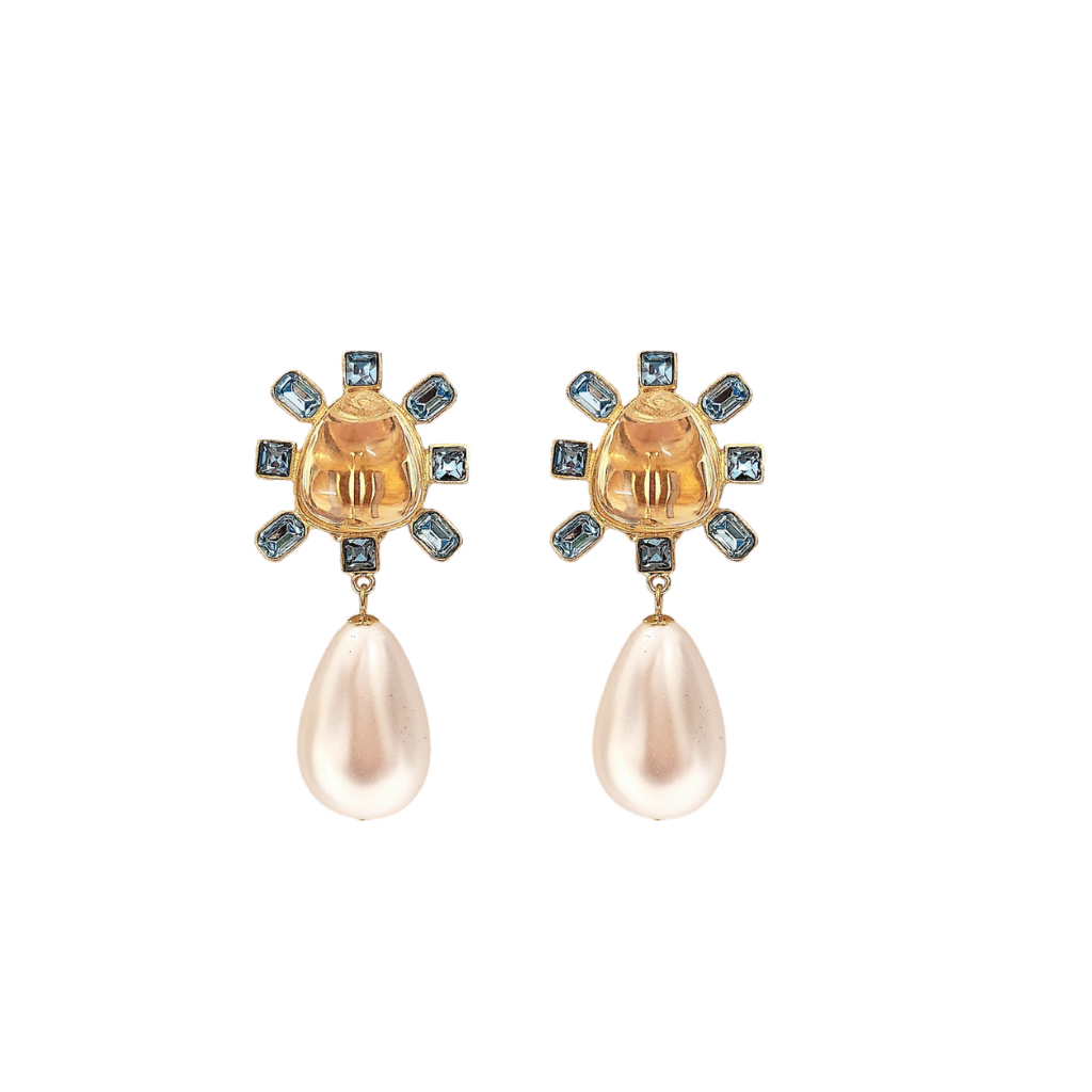Gucci Bee and Pearl Drop Earrings