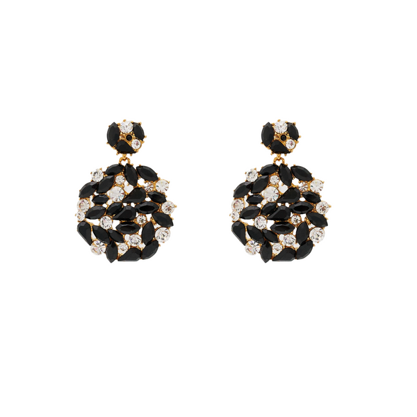 Black & Gold Drop Post Earrings