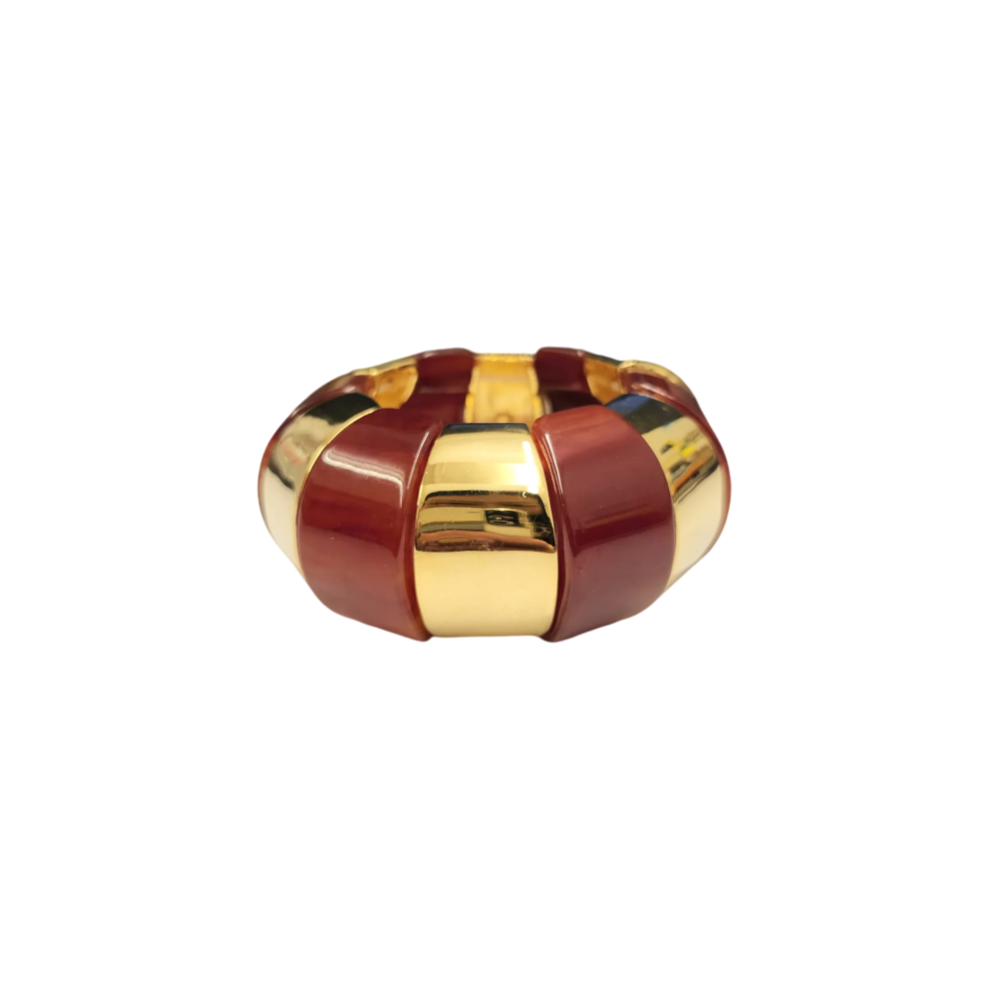 V3 Jewelry 34X8 MM Multi Color Amber Stretch Bracelet