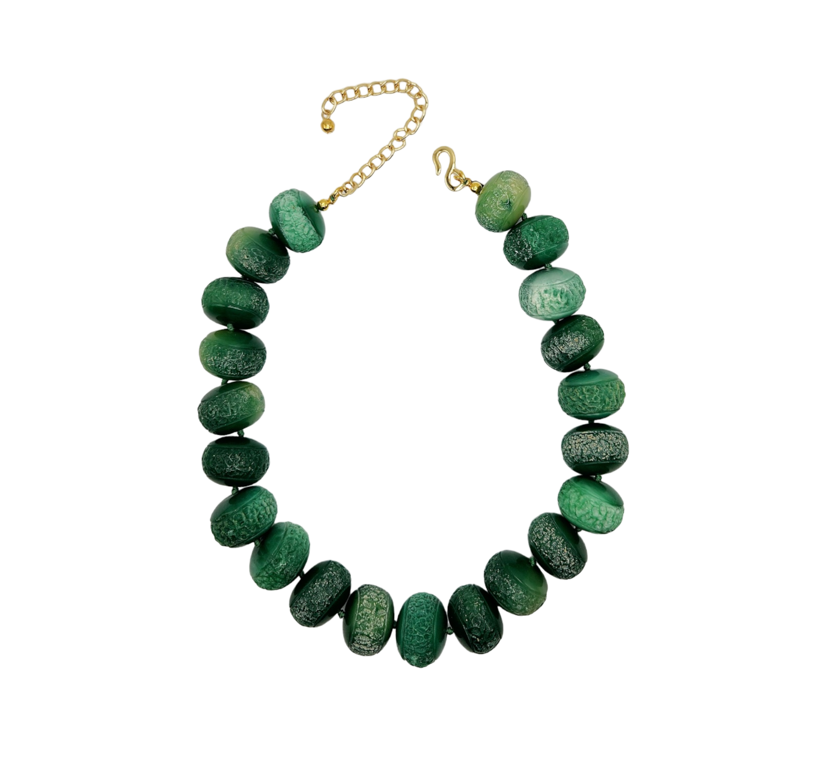 Jade bead necklace on sale vintage