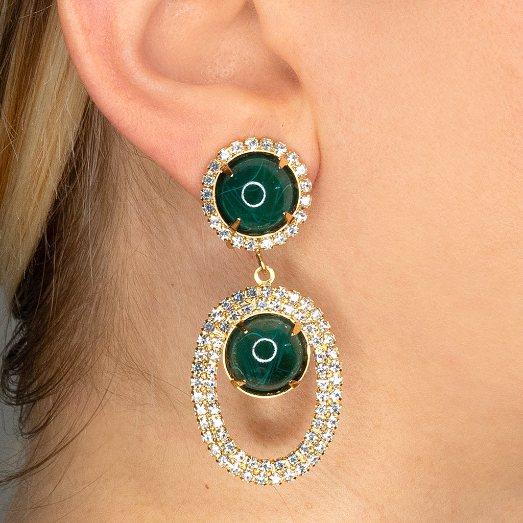 Jackie Kennedy Onassis Emerald Clip-On Earrings