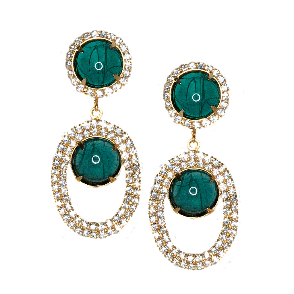 Jackie Kennedy Onassis Emerald Clip-On Earrings