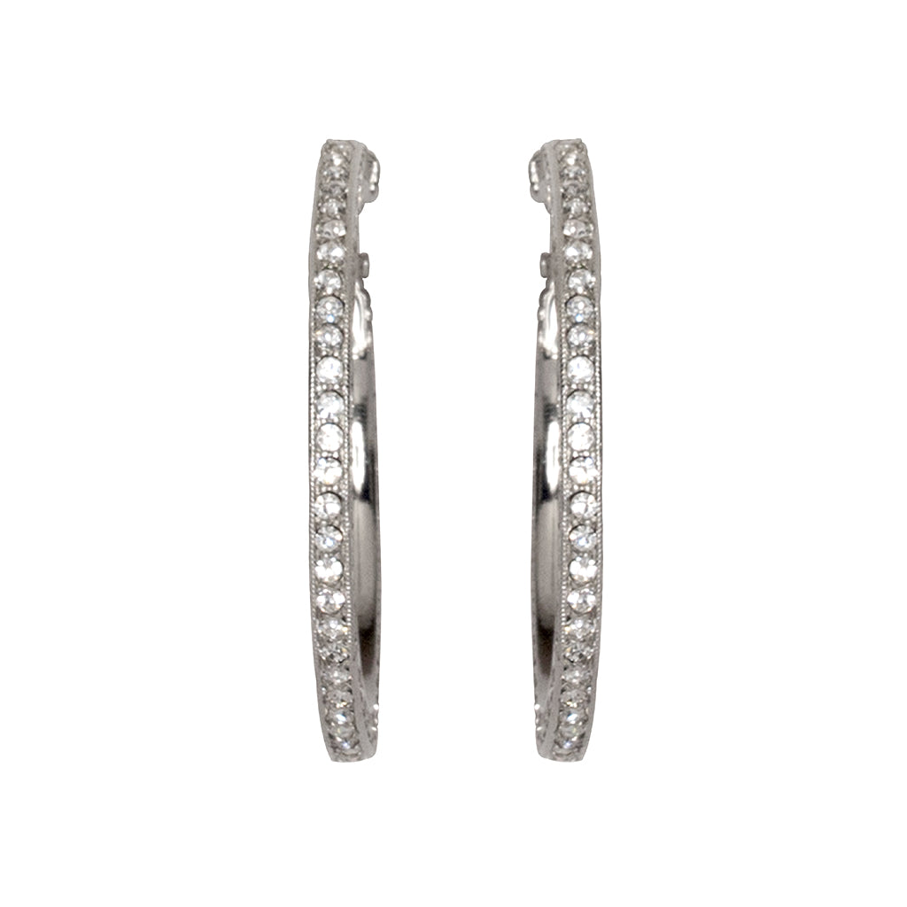 Crystal Pave' Hoop Earrings