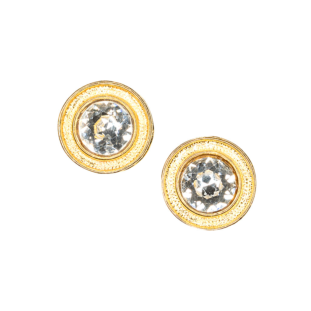 Jackie Kennedy Onassis Button Clip-On Earrings
