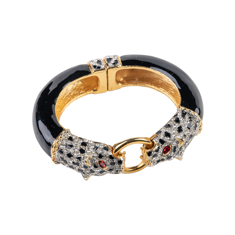 Black and Gold Leopard Bracelet