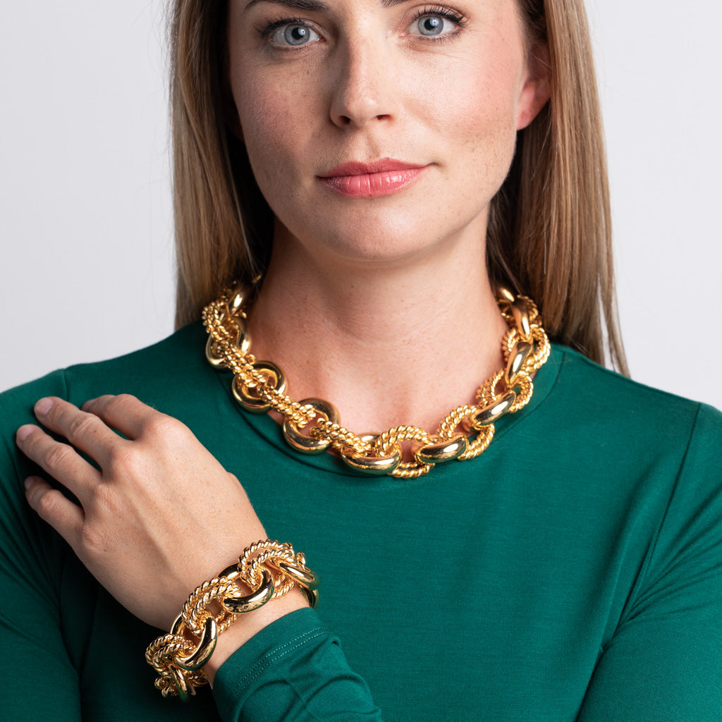 Polished Gold Link Necklace