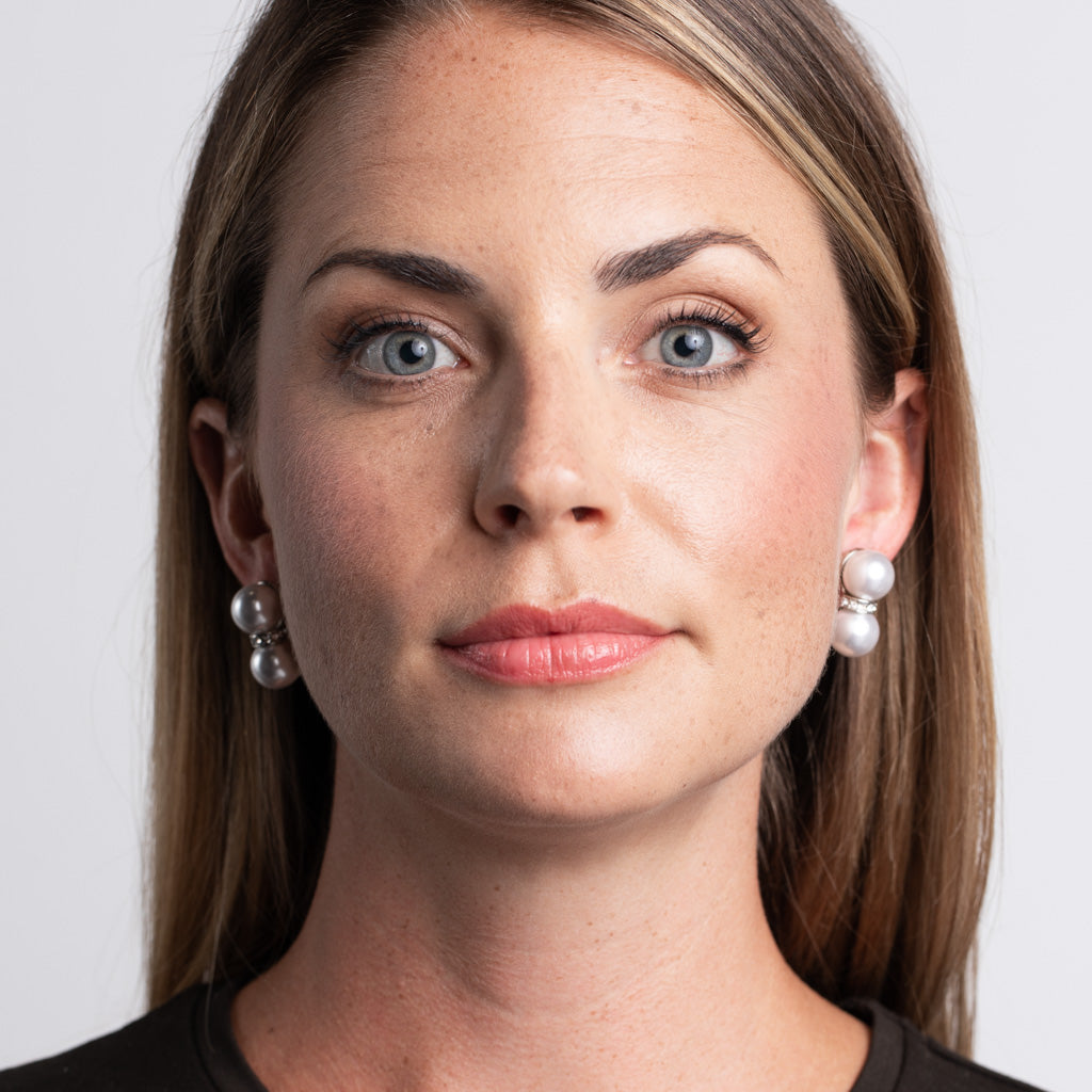 Double Pearl Ball Clip Earrings