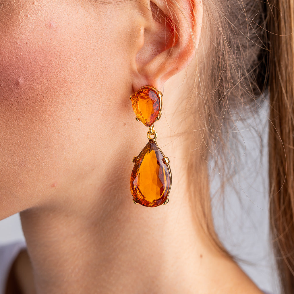 Topaz and Gold Teardrop Earrings