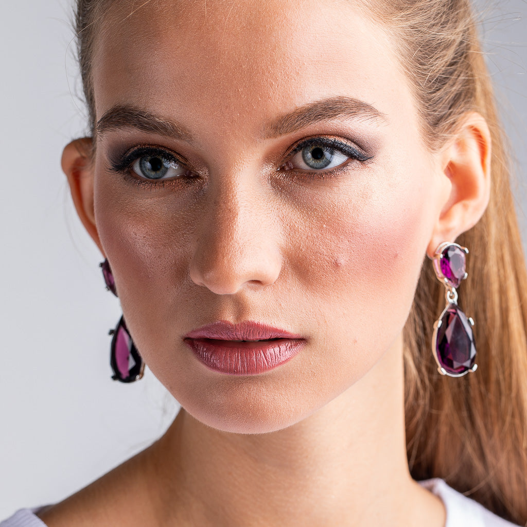 Amethyst Teardrop Earrings