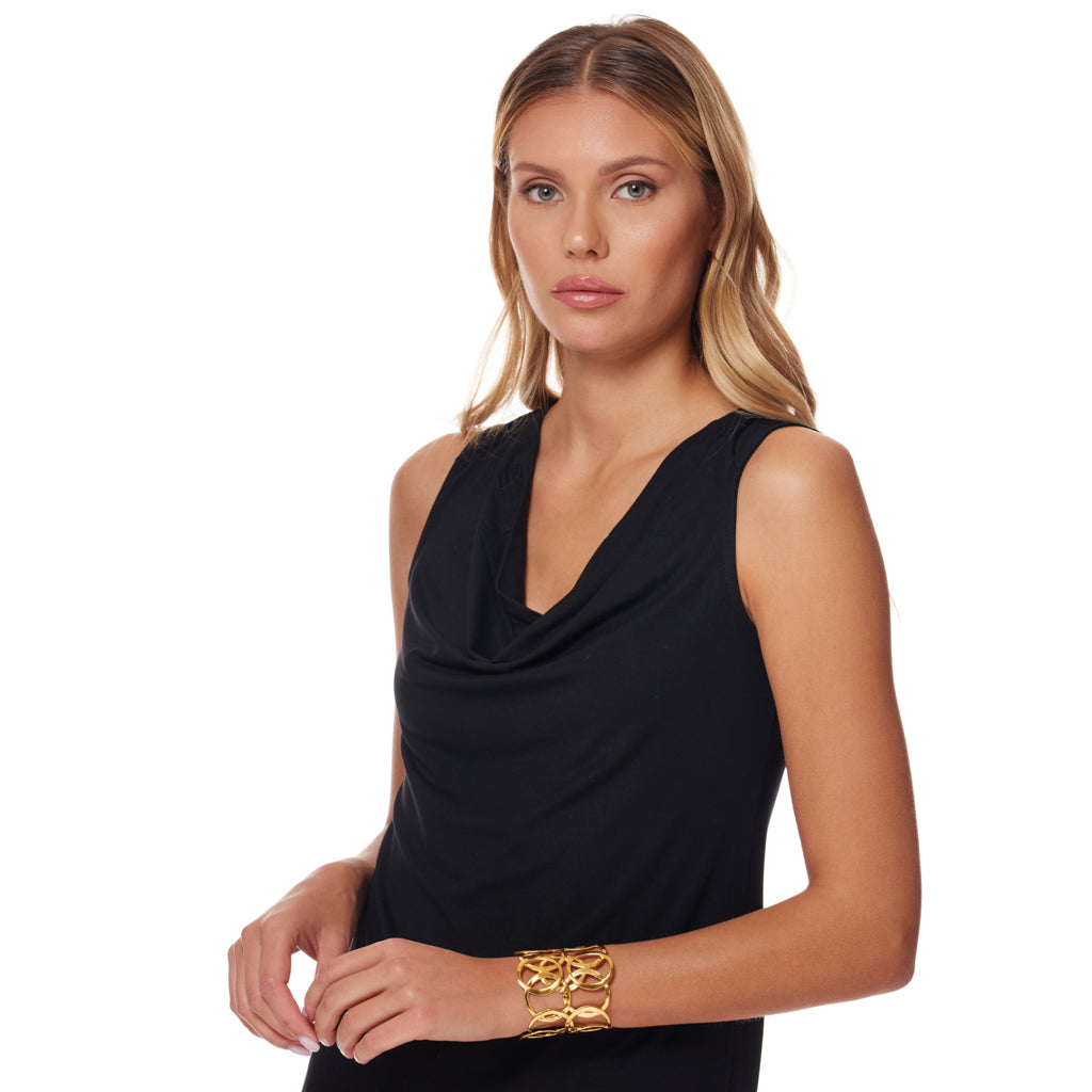 Gold Open Circles Cuff Bracelet