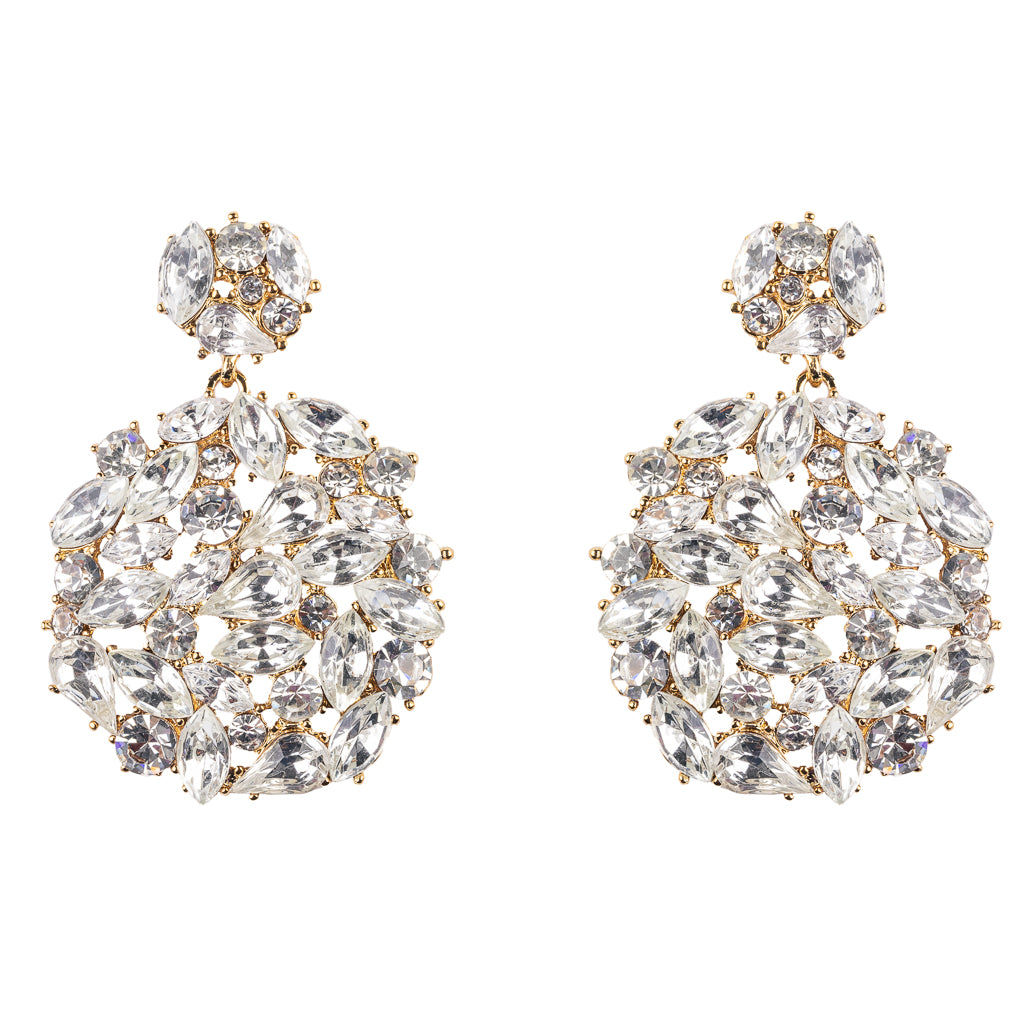 Gold and Rhinestone Drop Earring