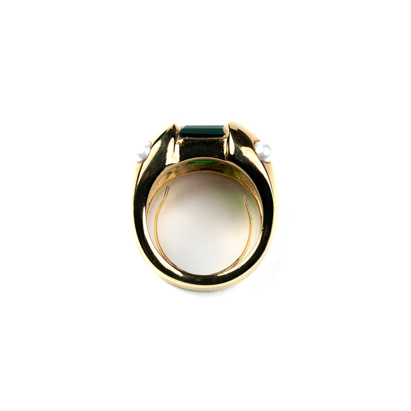 Emerald Square Stone Ring