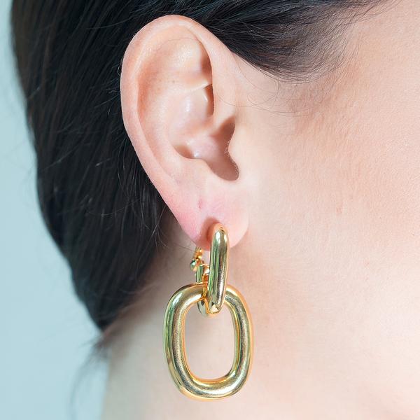 Polished Gold Doorknocker Pierced Earrings