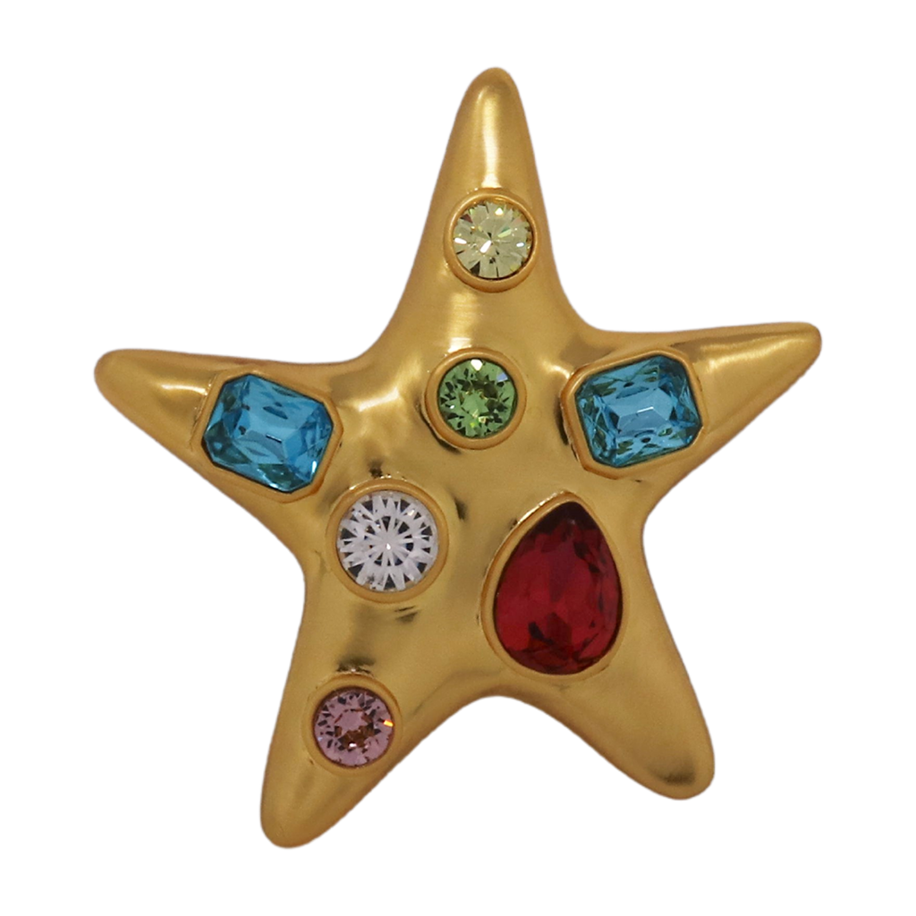 Pastel Gemstone Starfish Pin