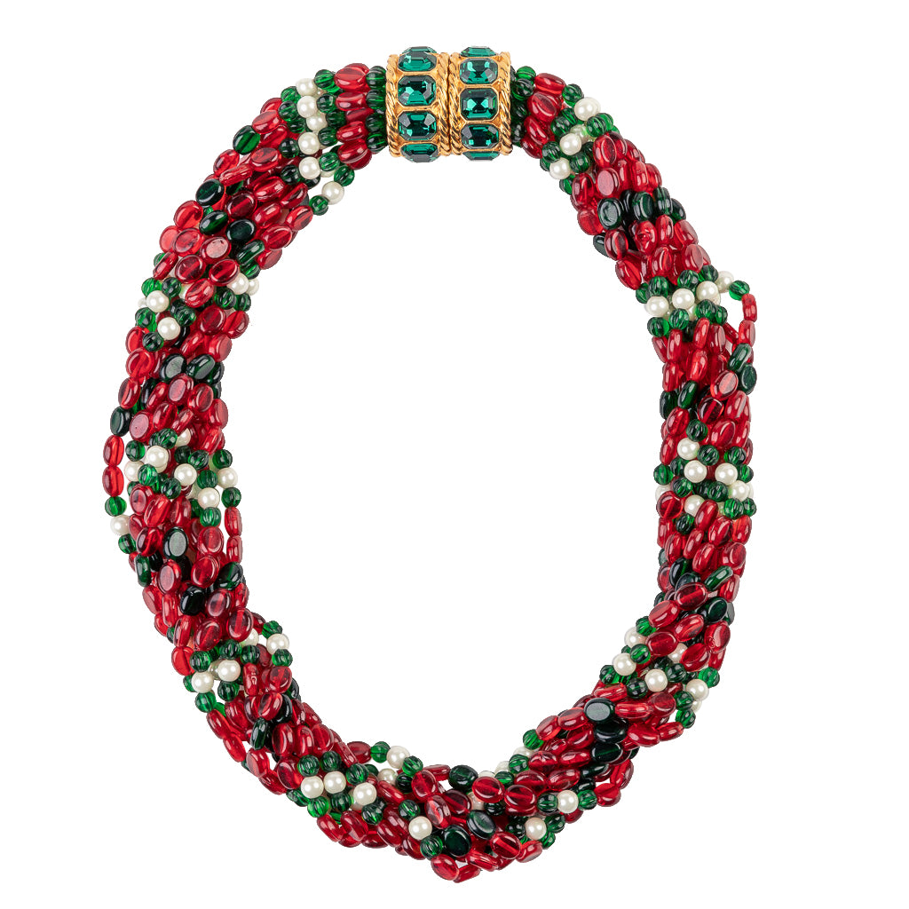 Ruby and Emerald Torsade Necklace