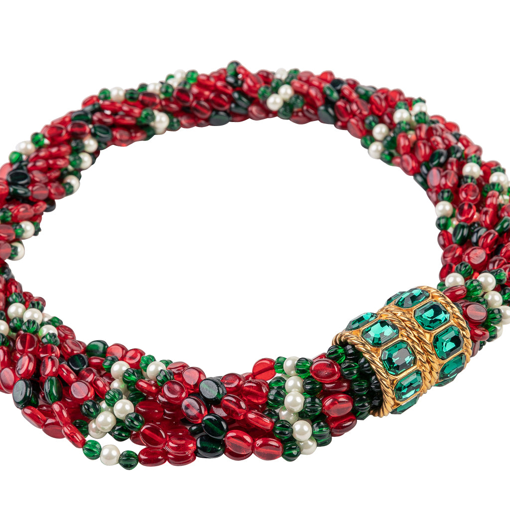 Ruby and Emerald Torsade Necklace