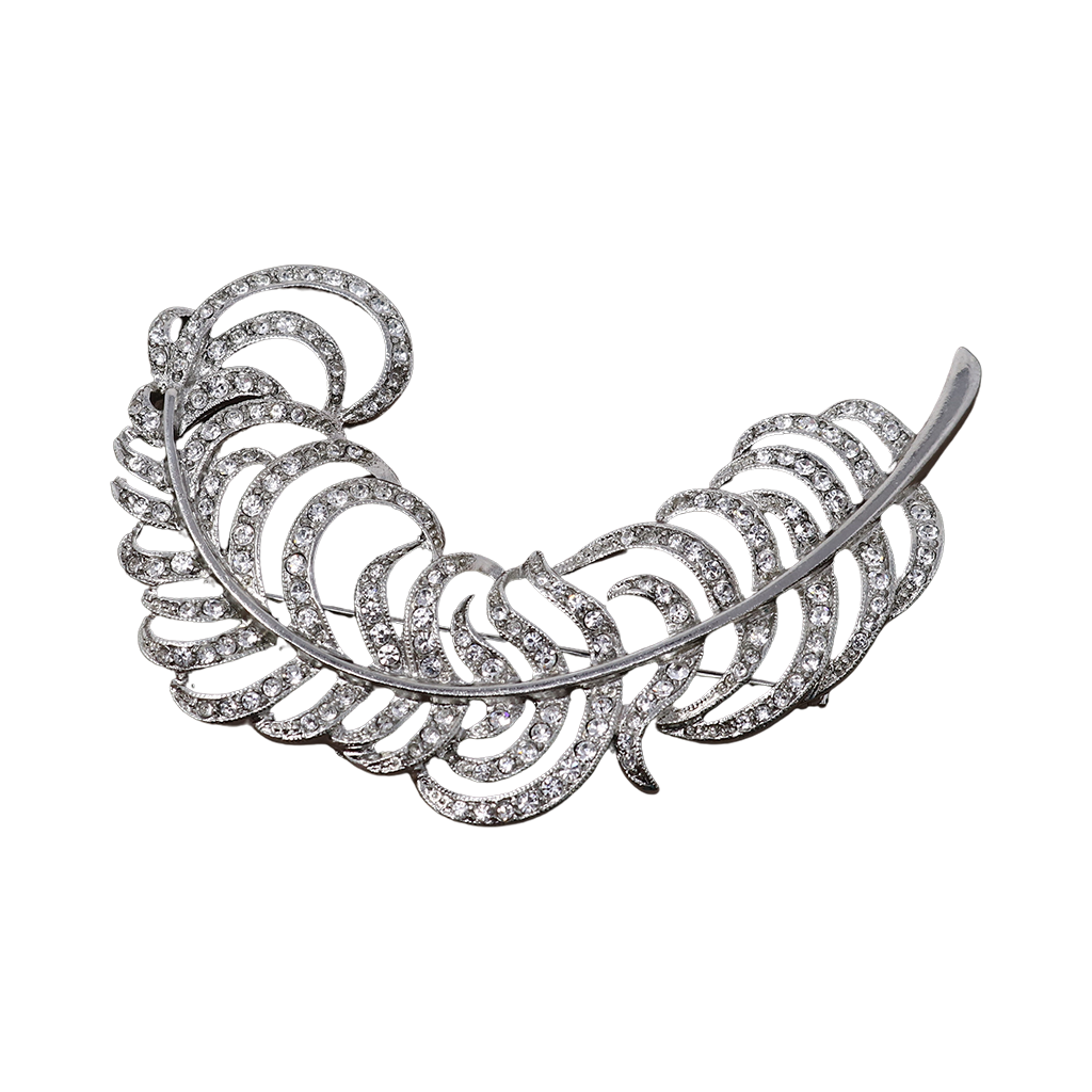 Crystal Feather Pin