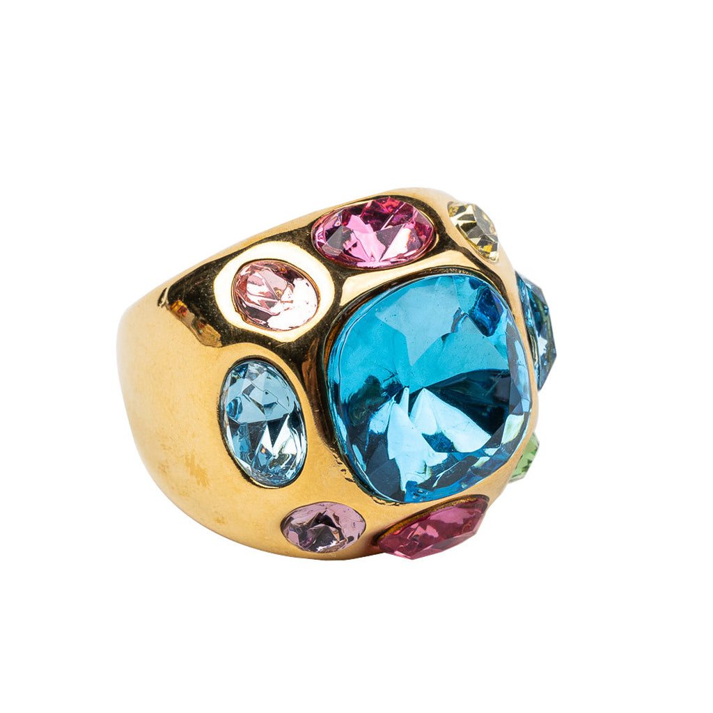 Aqua Gemstone Adjustable Ring