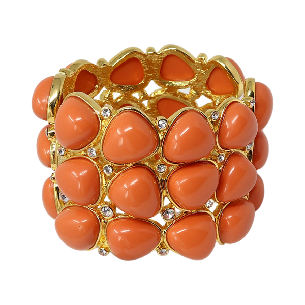 3 Row Coral Rounded Bracelet