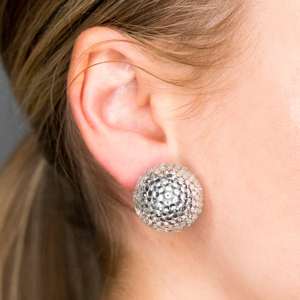 Rhinestone Ball Clip-On Earrings