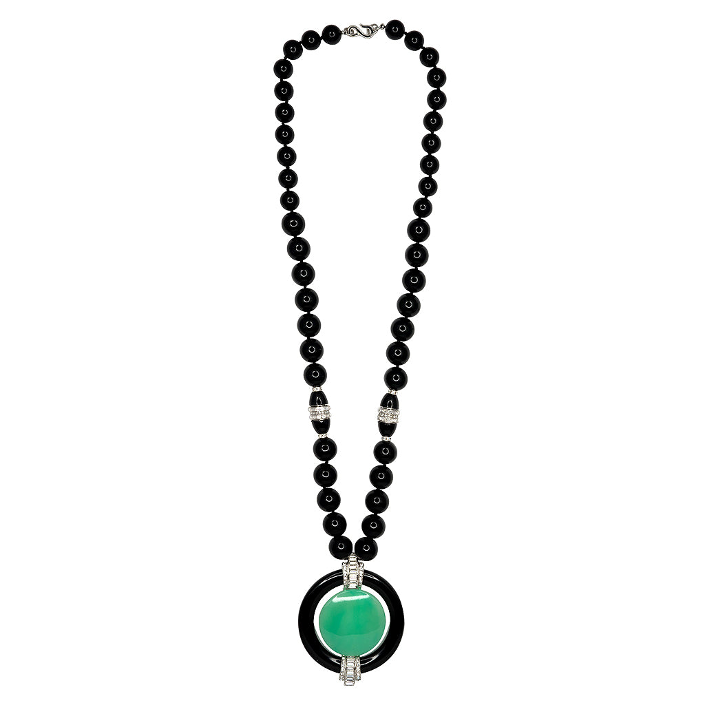 Jade Deco Pendant Necklace