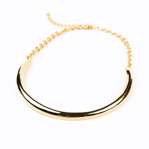 Gold U Shape Bar Necklace