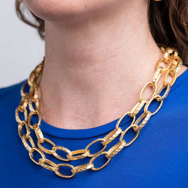 Satin Gold Small Link Necklace
