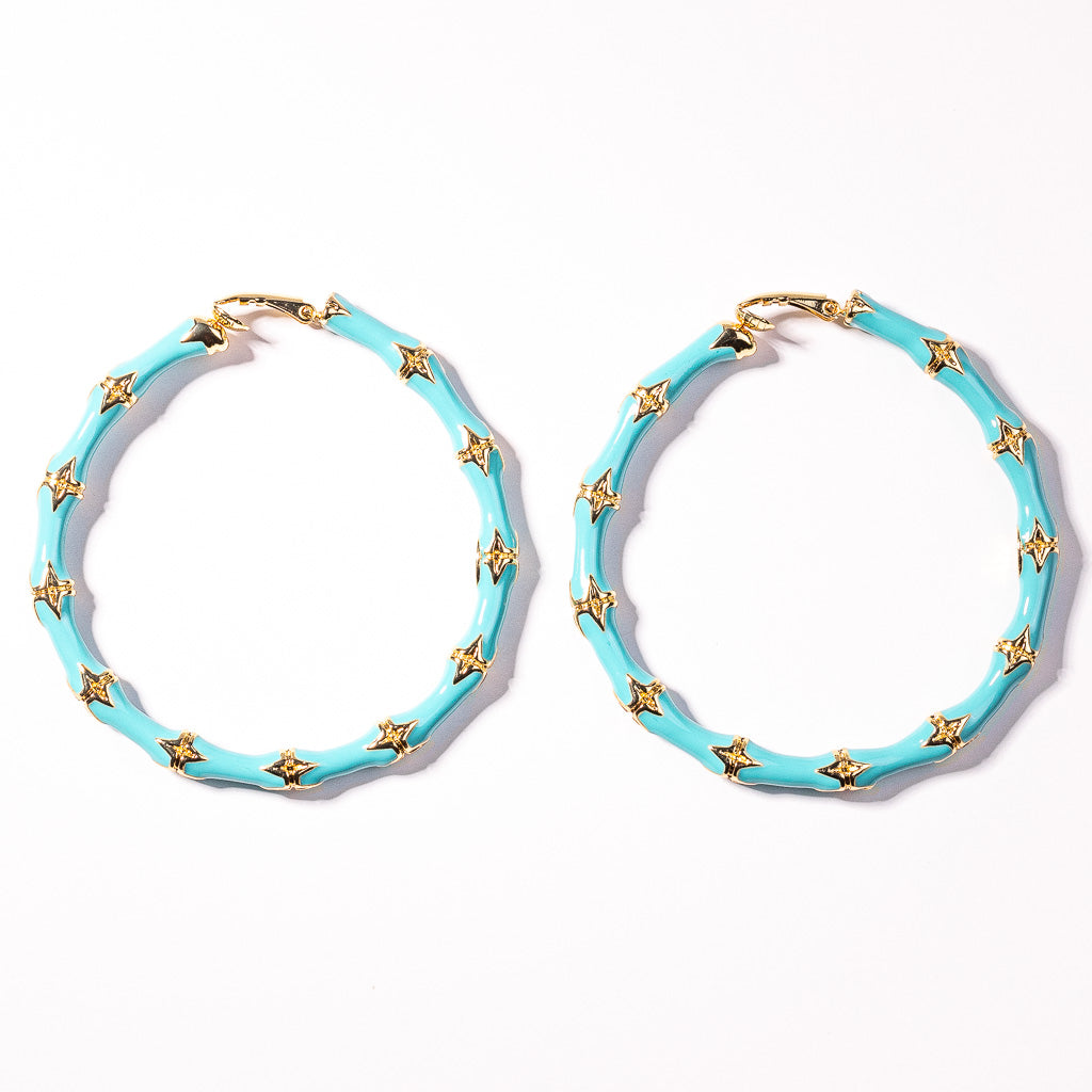 Clip on bamboo hoop earrings sale