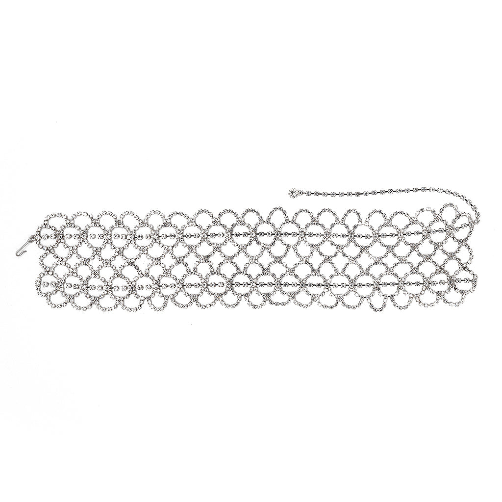 Wide Crystal Lace Choker