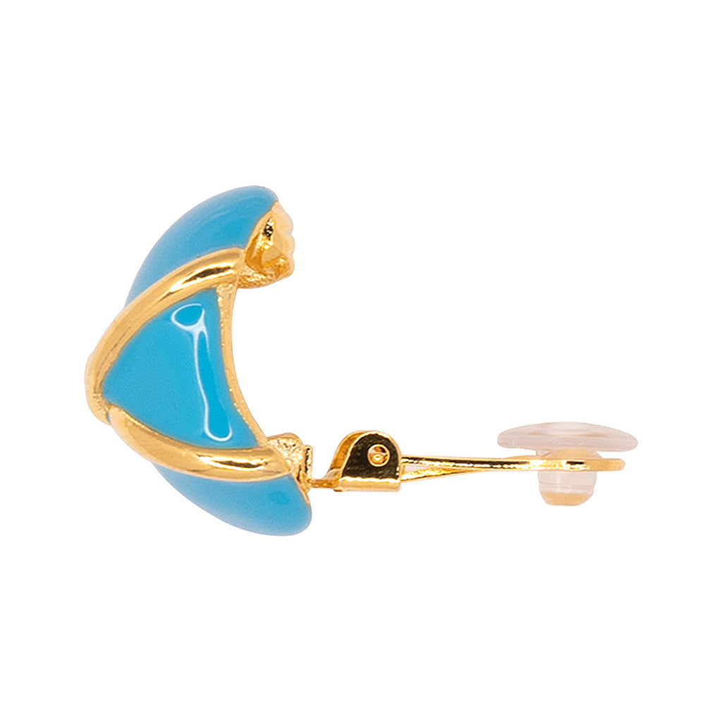"X" Turquoise Button Clip Earring