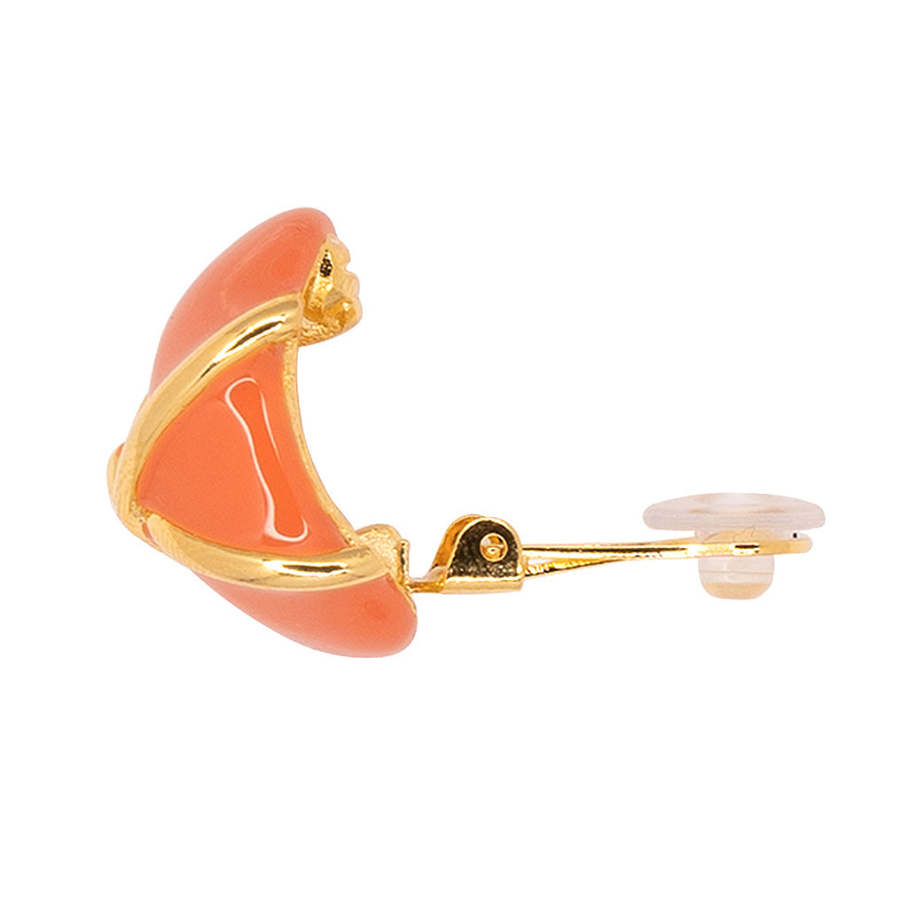 "X" Coral Button Clip Earring