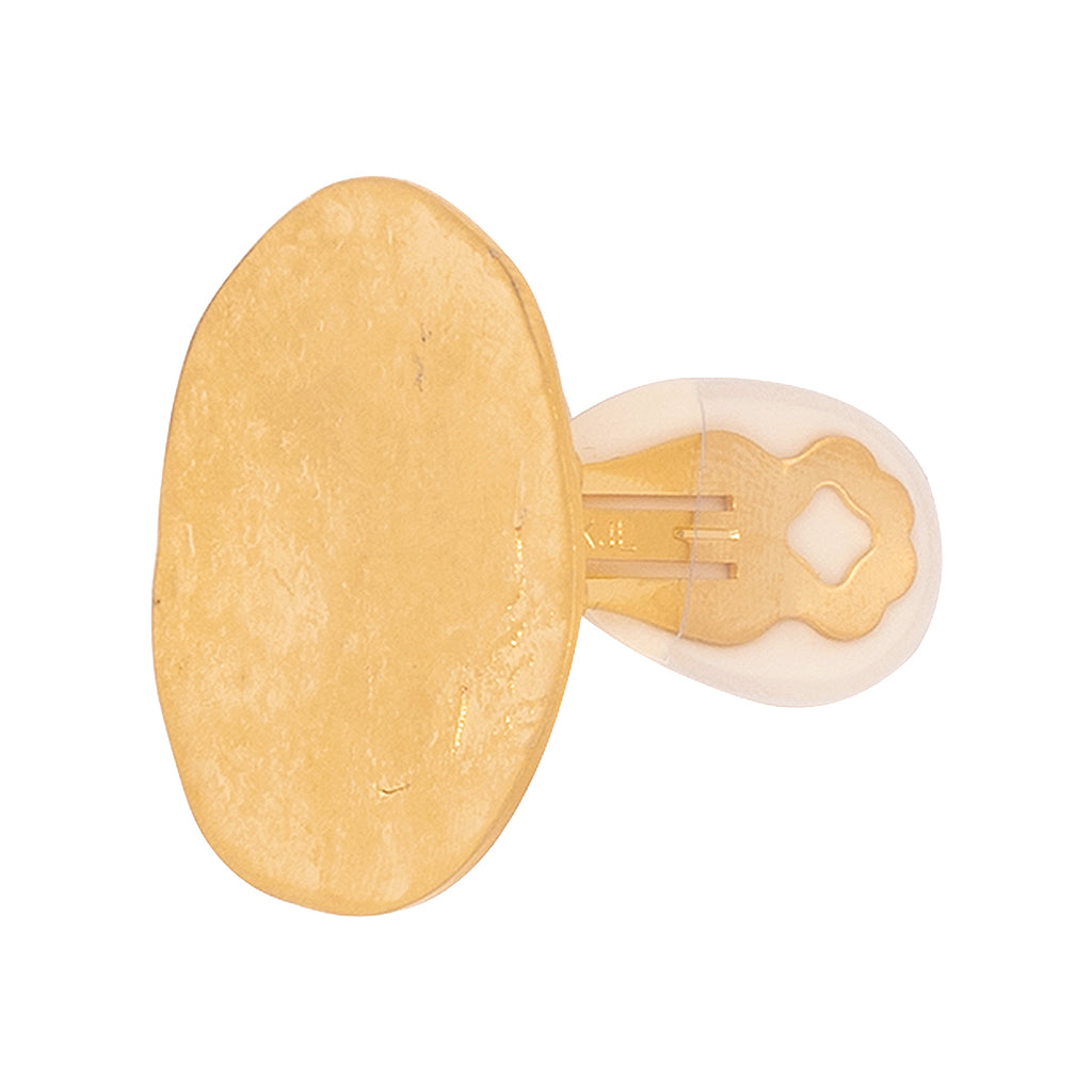 Coin Button Clip Earrings