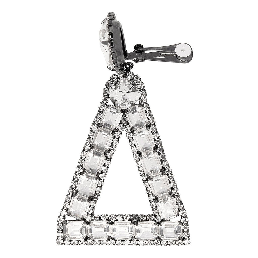Large Triangle Drop Clip Earrings