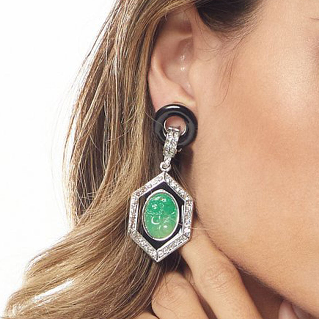 Jade Hexagon Deco Clip Earring – KennethJayLane.com