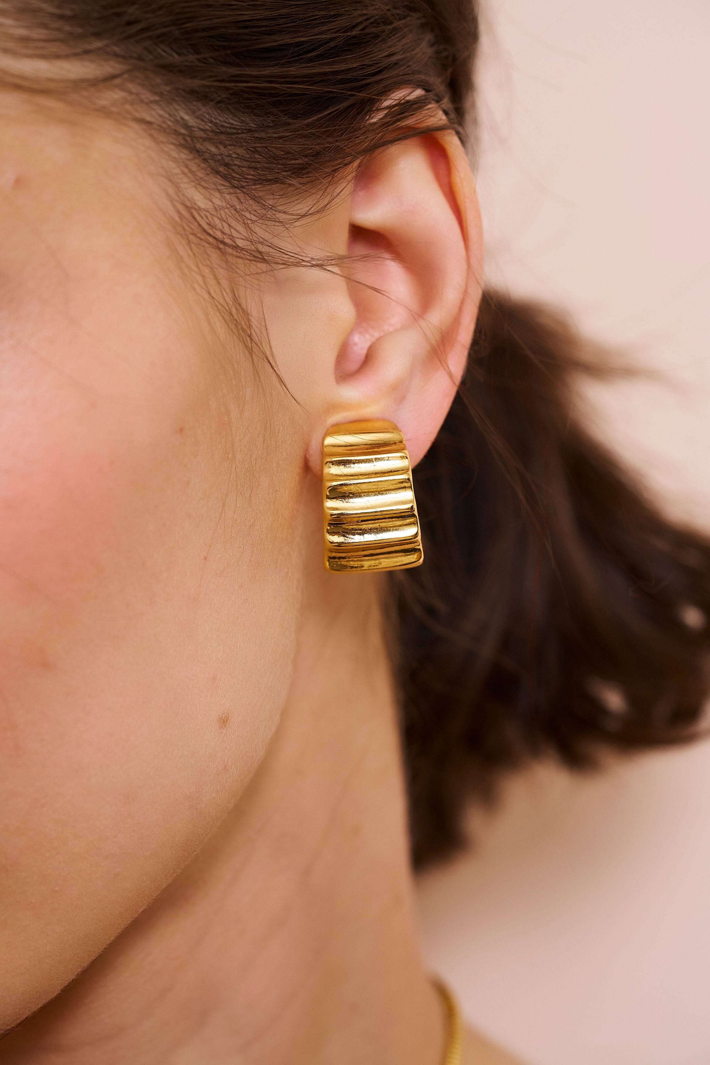 Tapered Clip-On Hoop Earrings