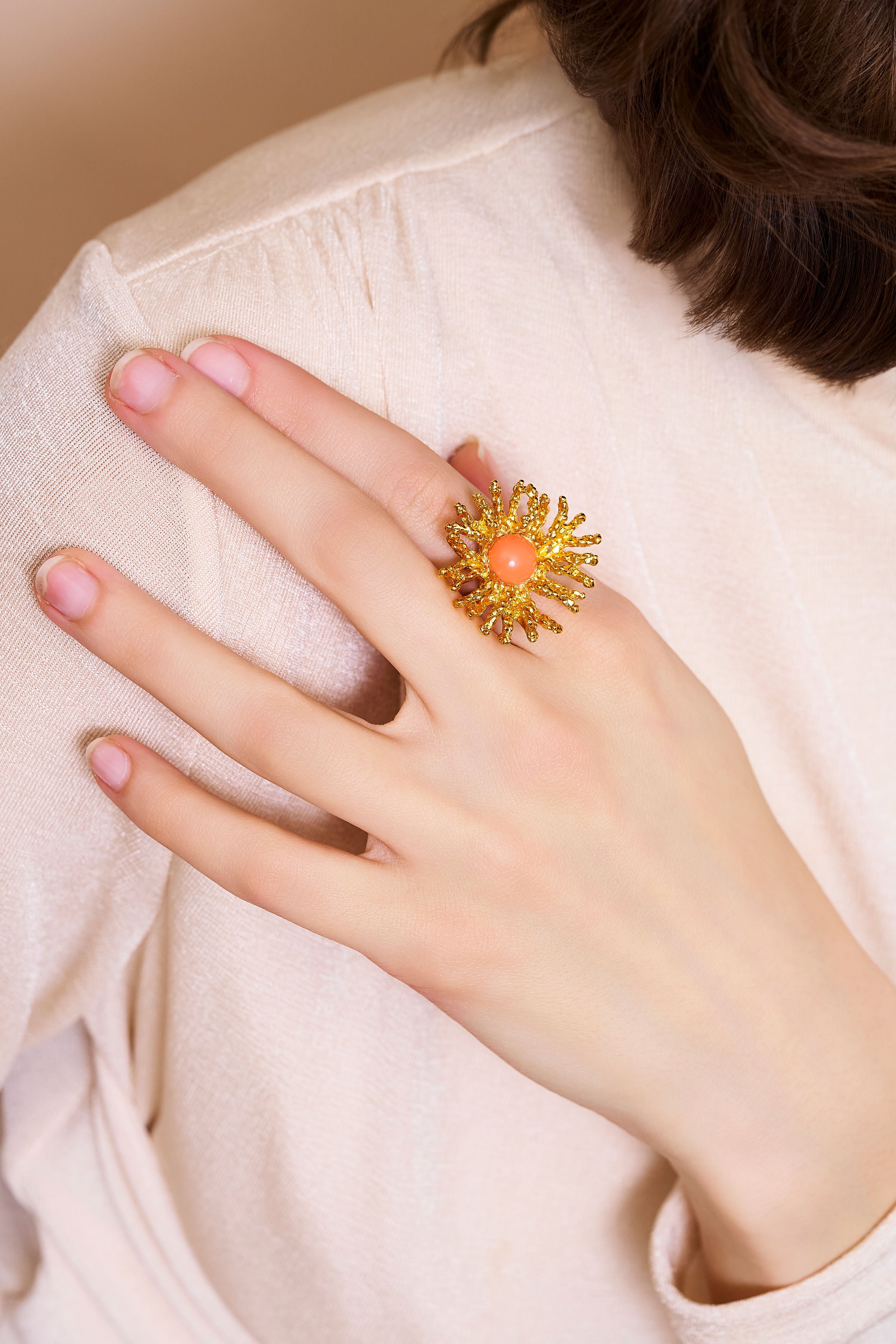 Coral Reef Ring - Gold Coral