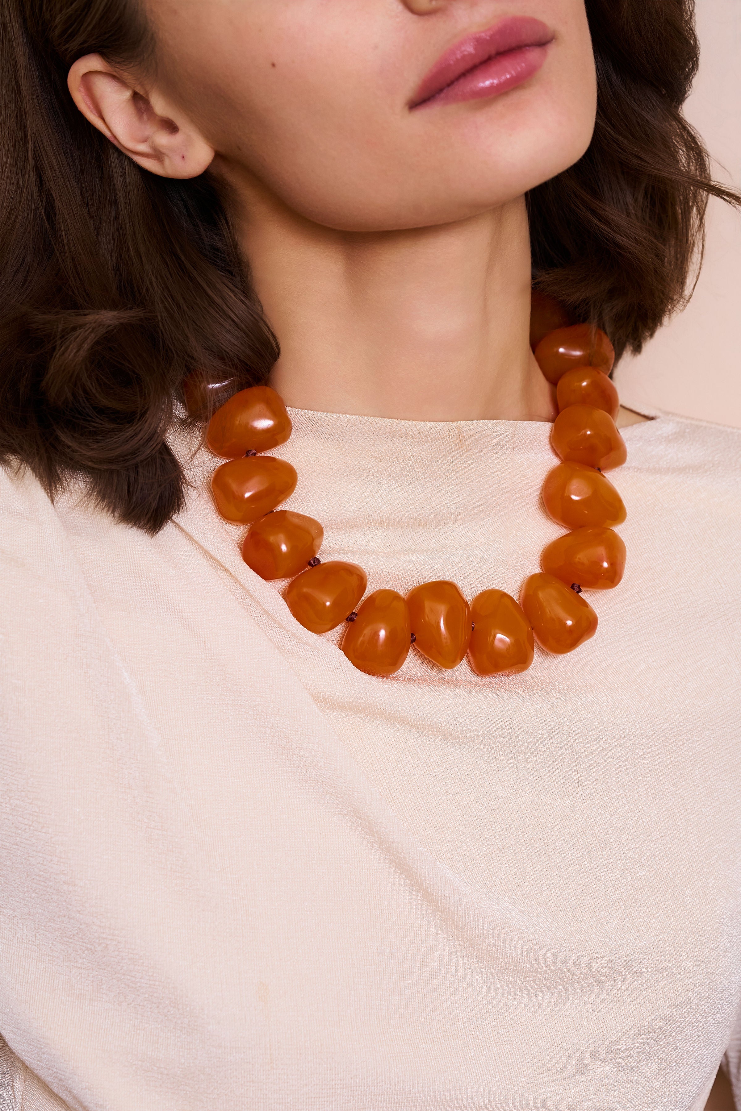 Amber Pebble Necklace