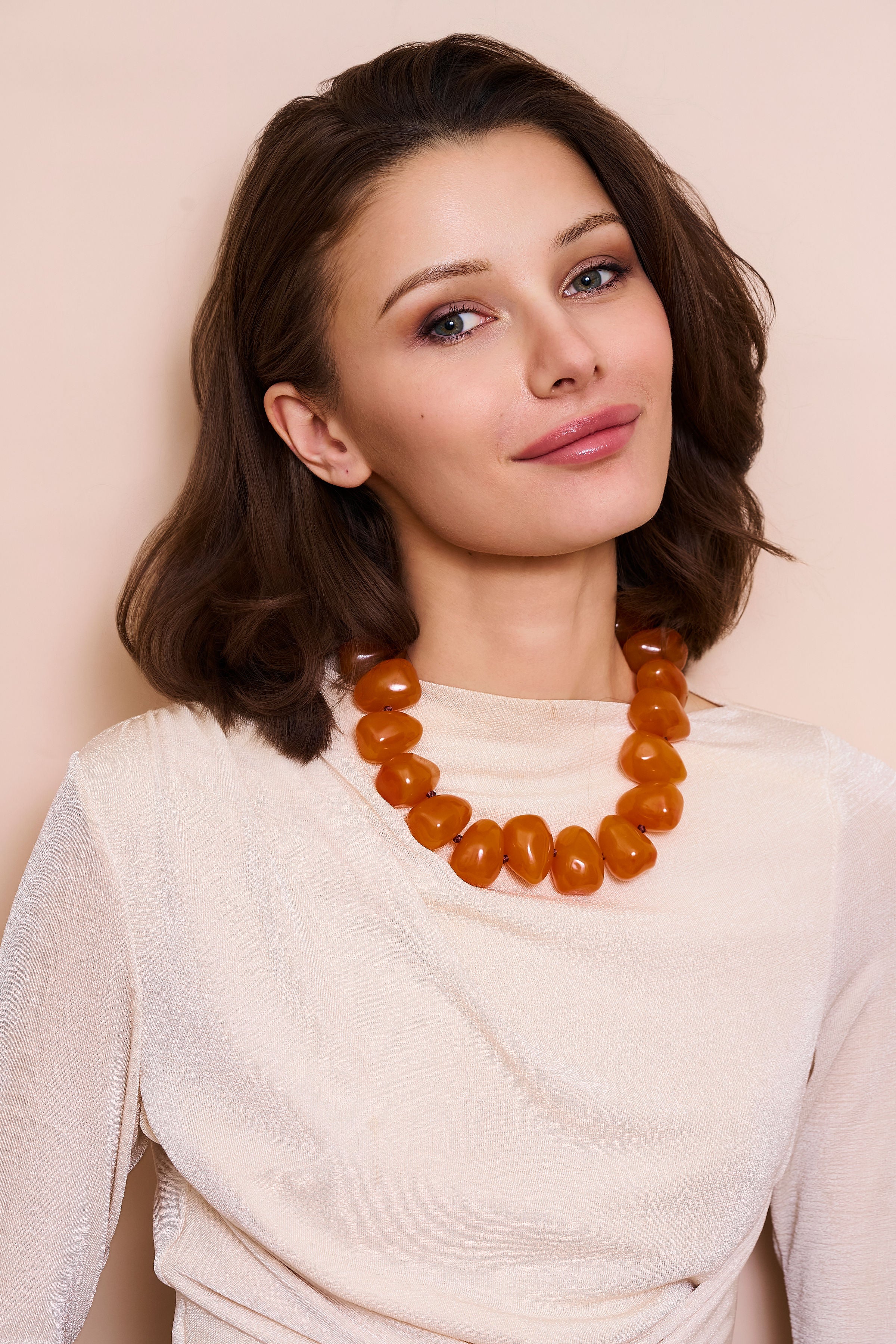 Amber Pebble Necklace