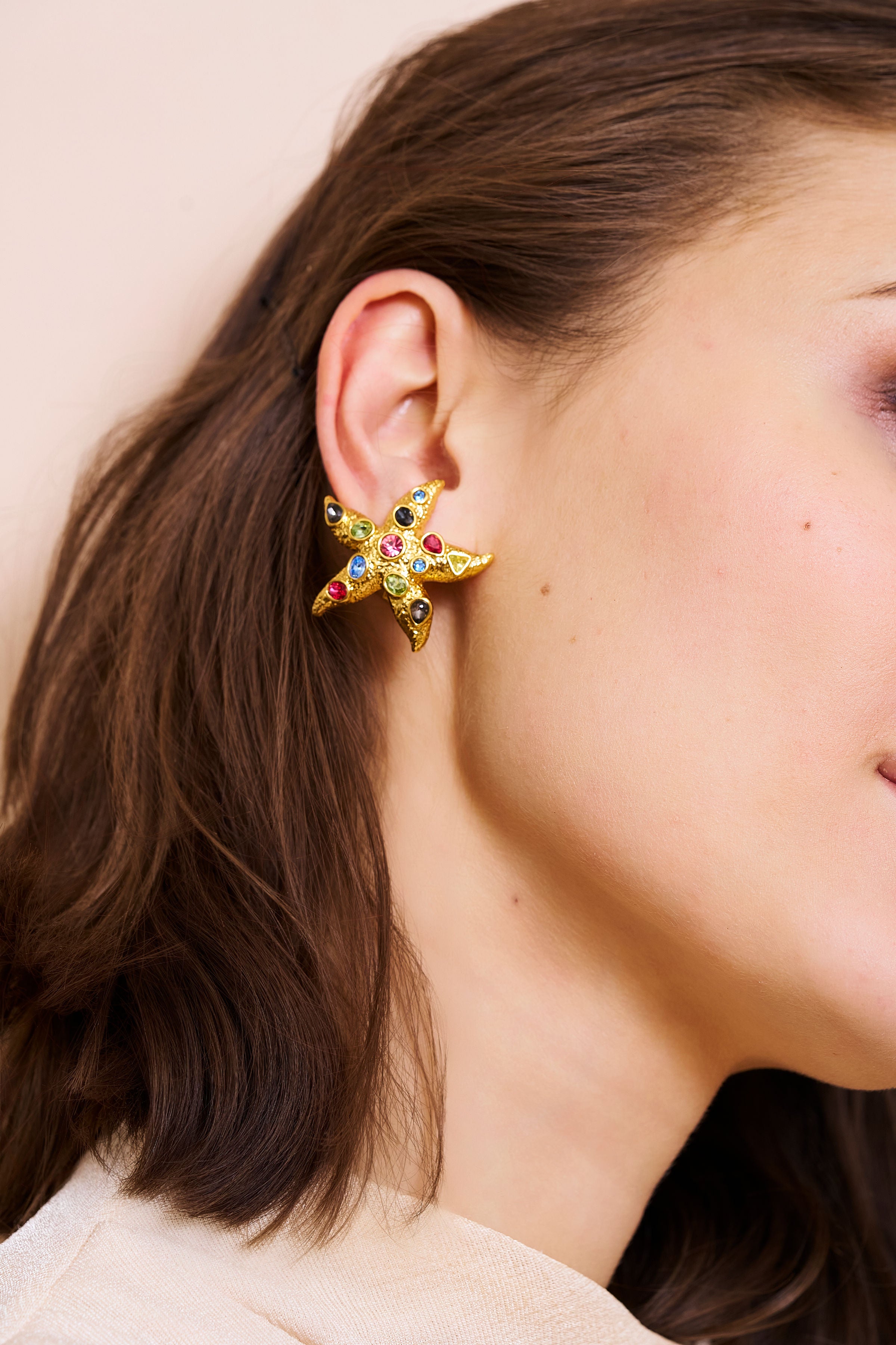 Pastel Starfish Clip-On Earrings