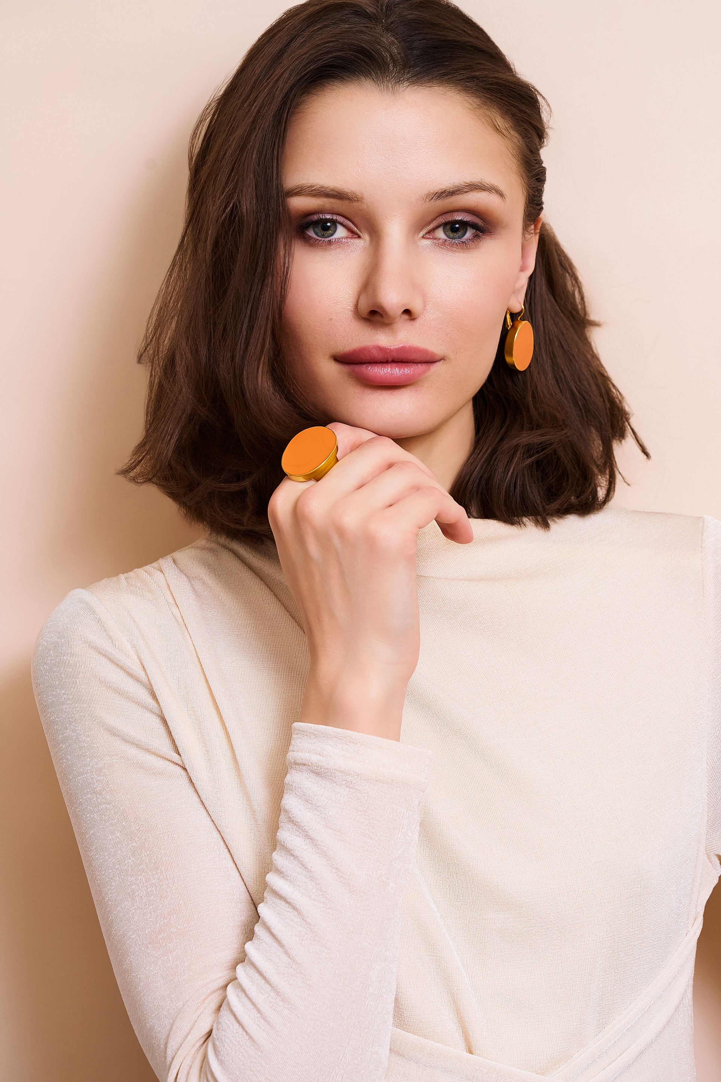 Coral Kidney Pierced Earrings