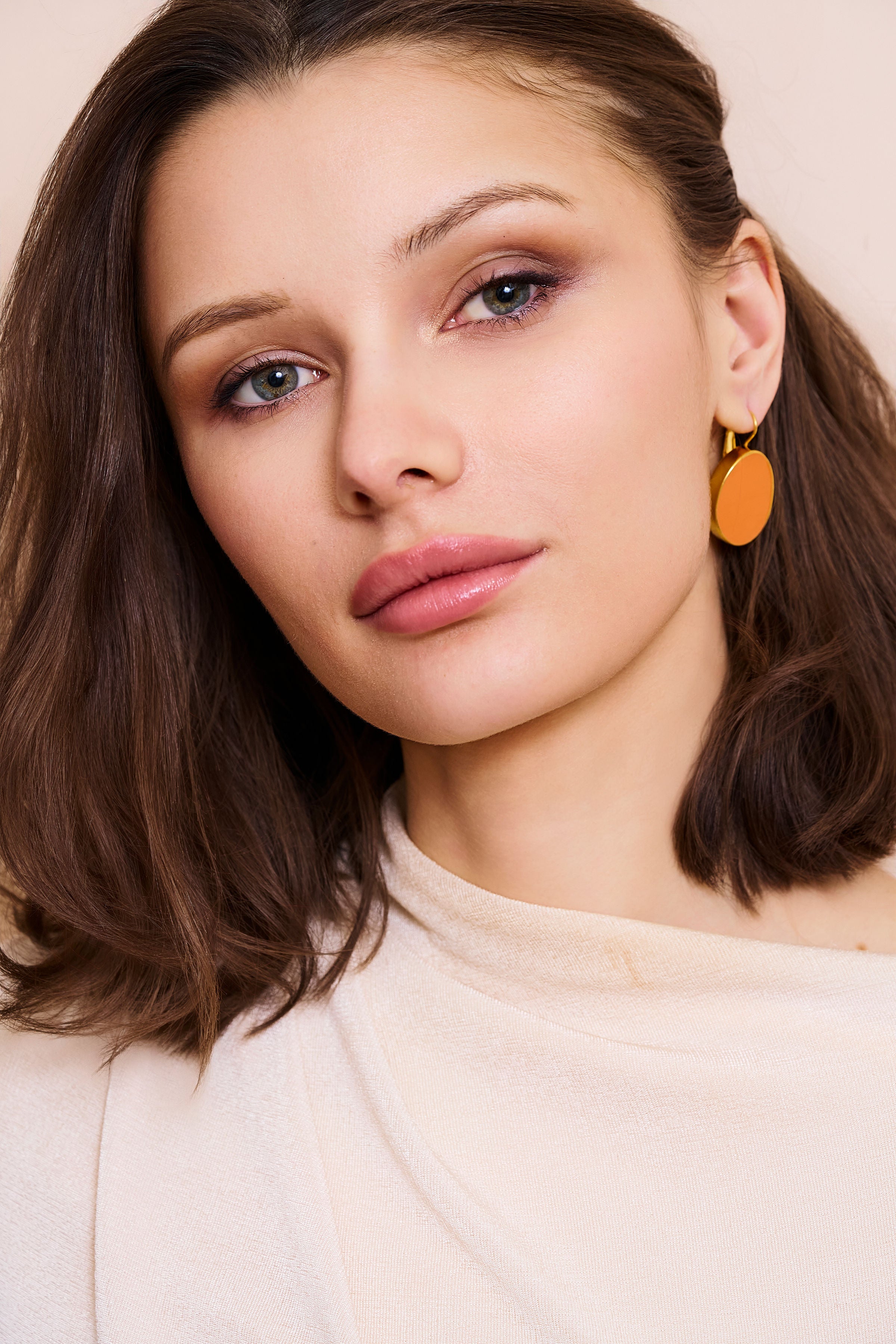 Coral Kidney Pierced Earrings