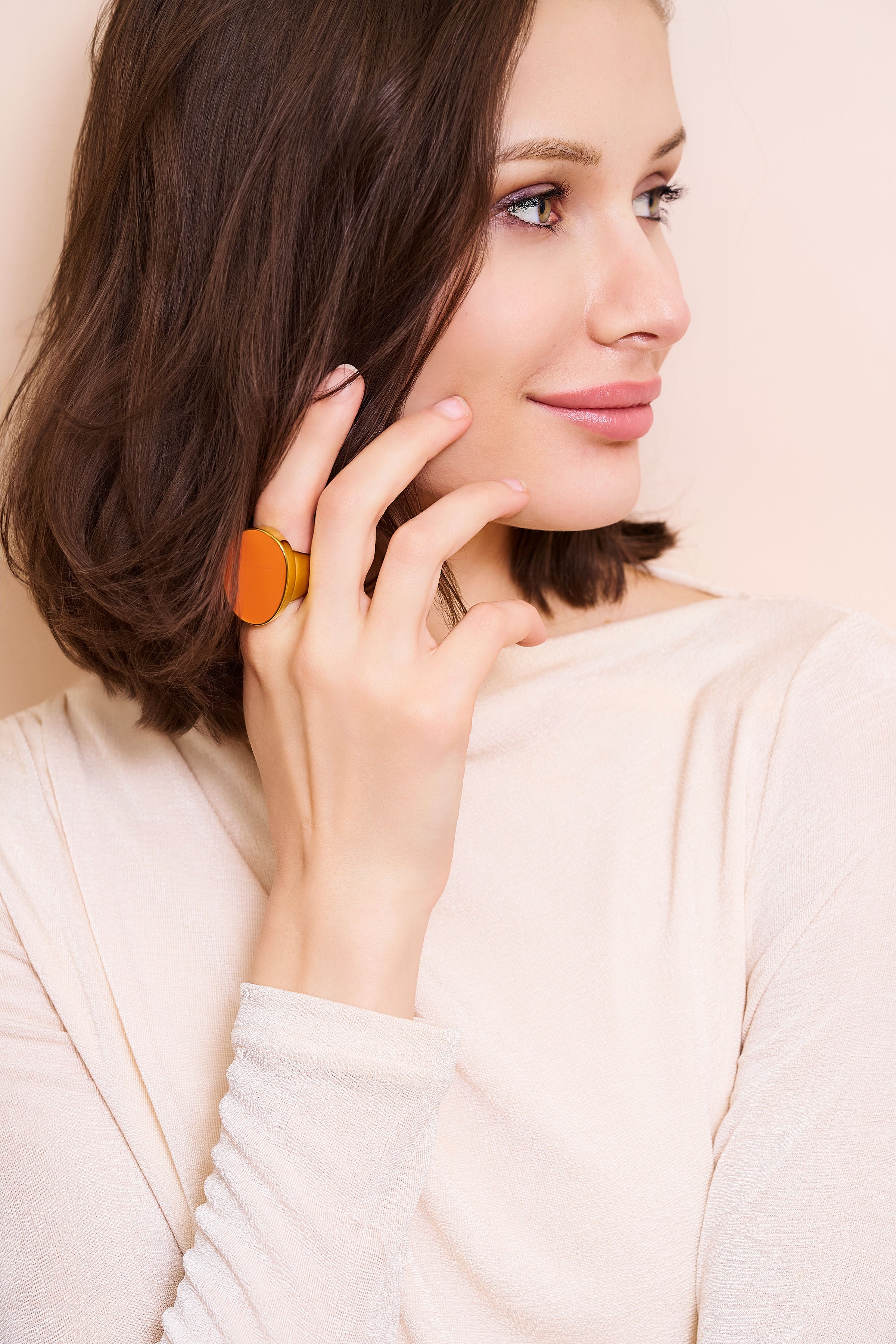 Coral Kidney Ring