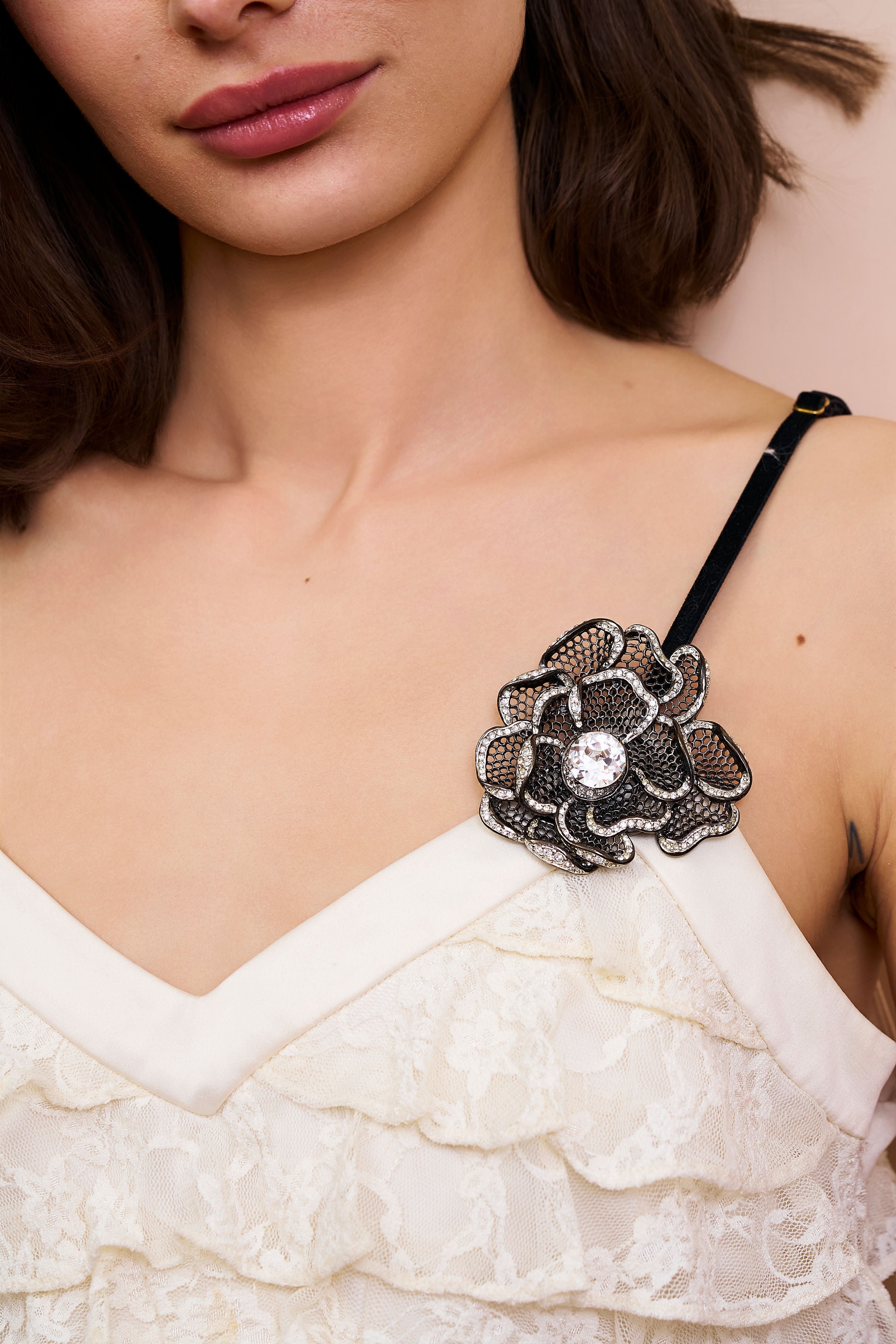 Gunmetal Flower Pin