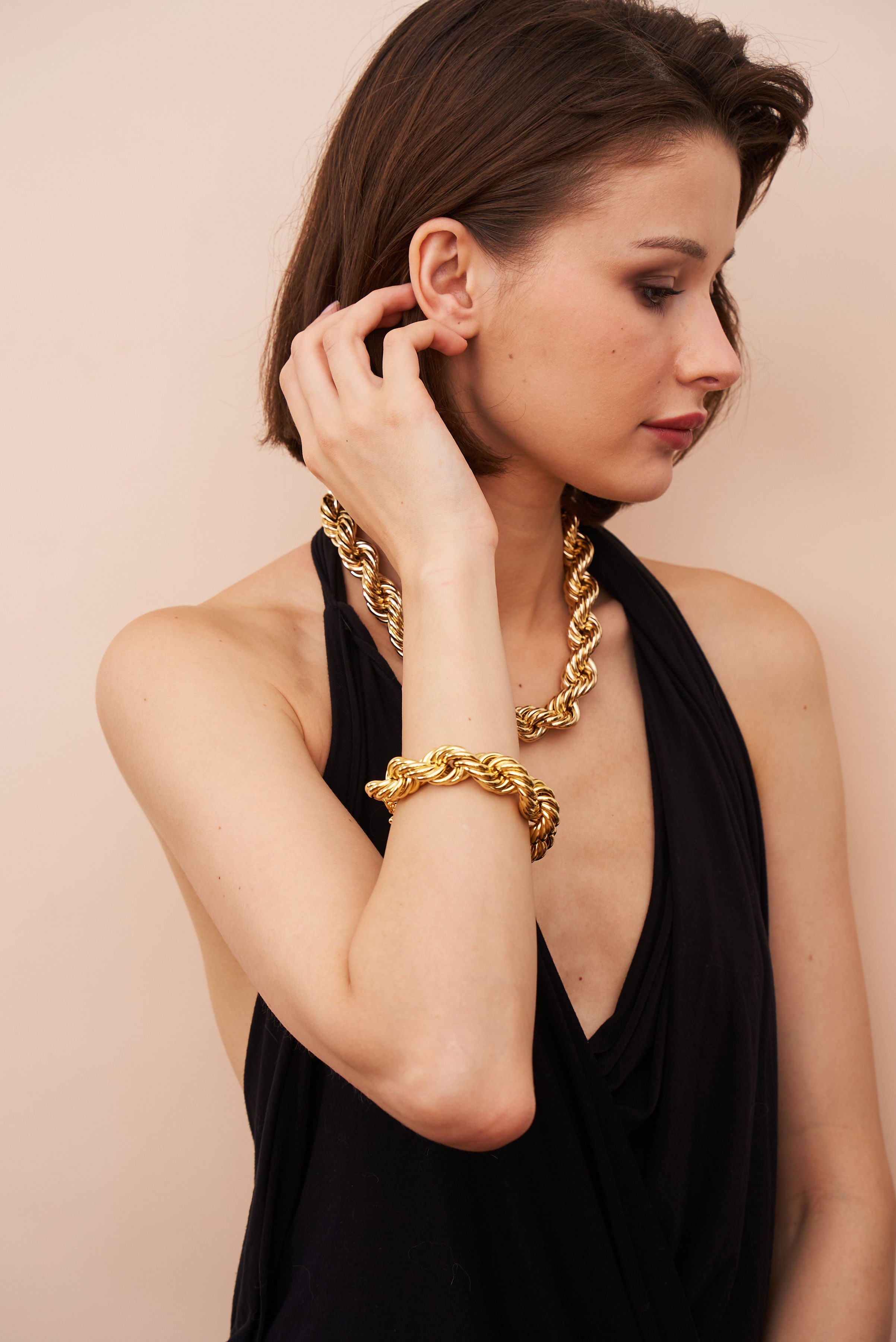 Gold Twist Chain Bracelet