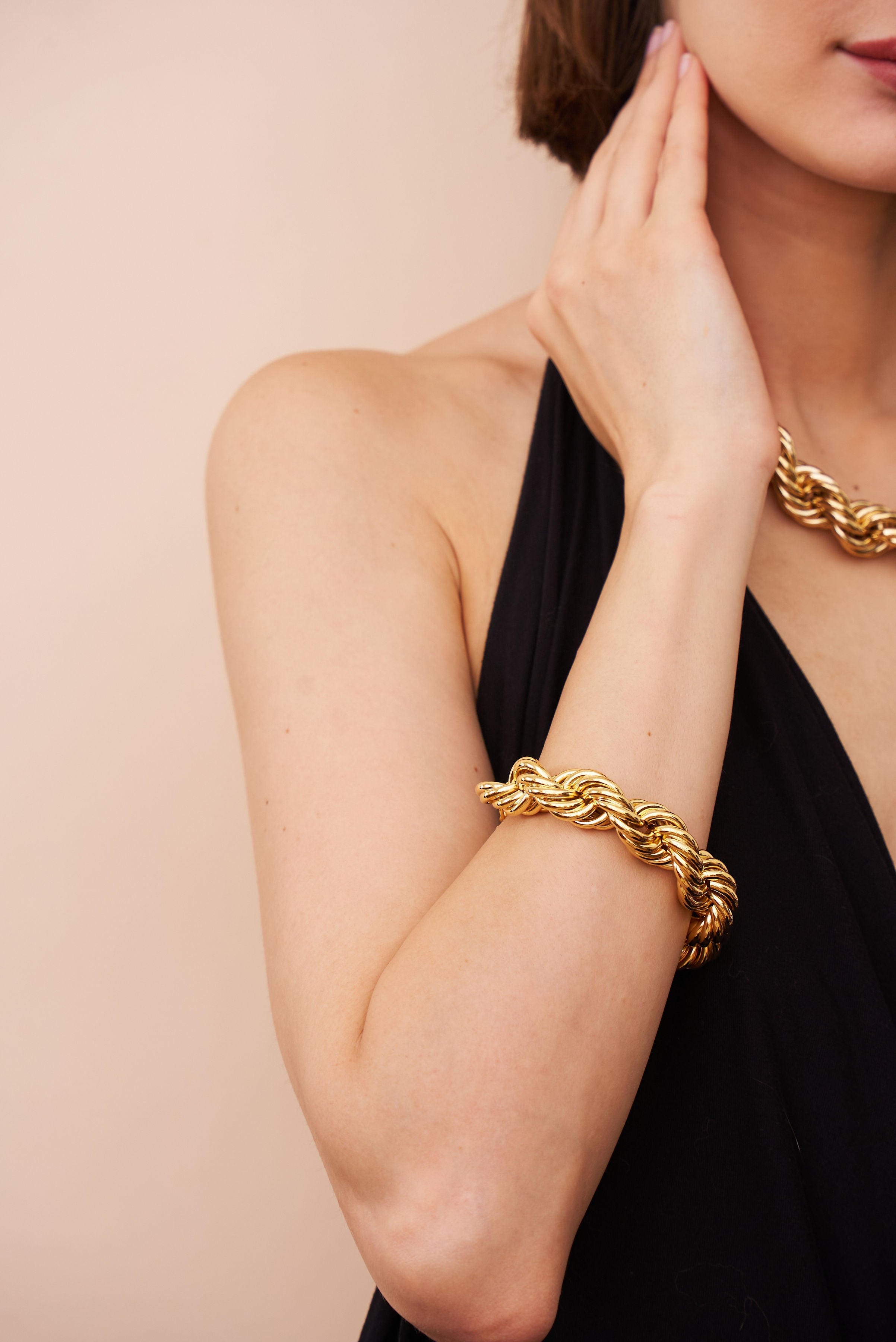 Gold Twist Chain Bracelet