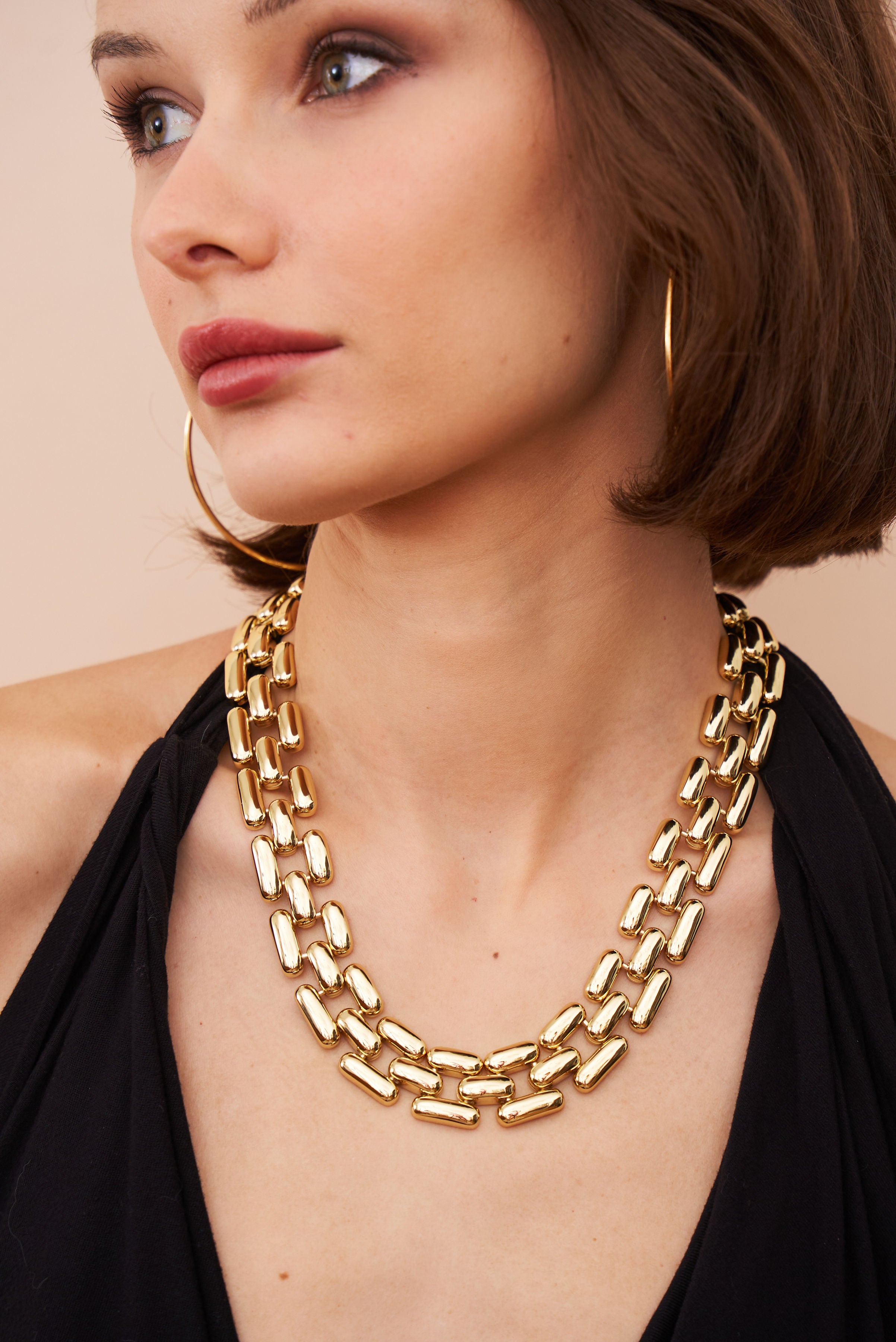 20" Gold Square Link Bracelet