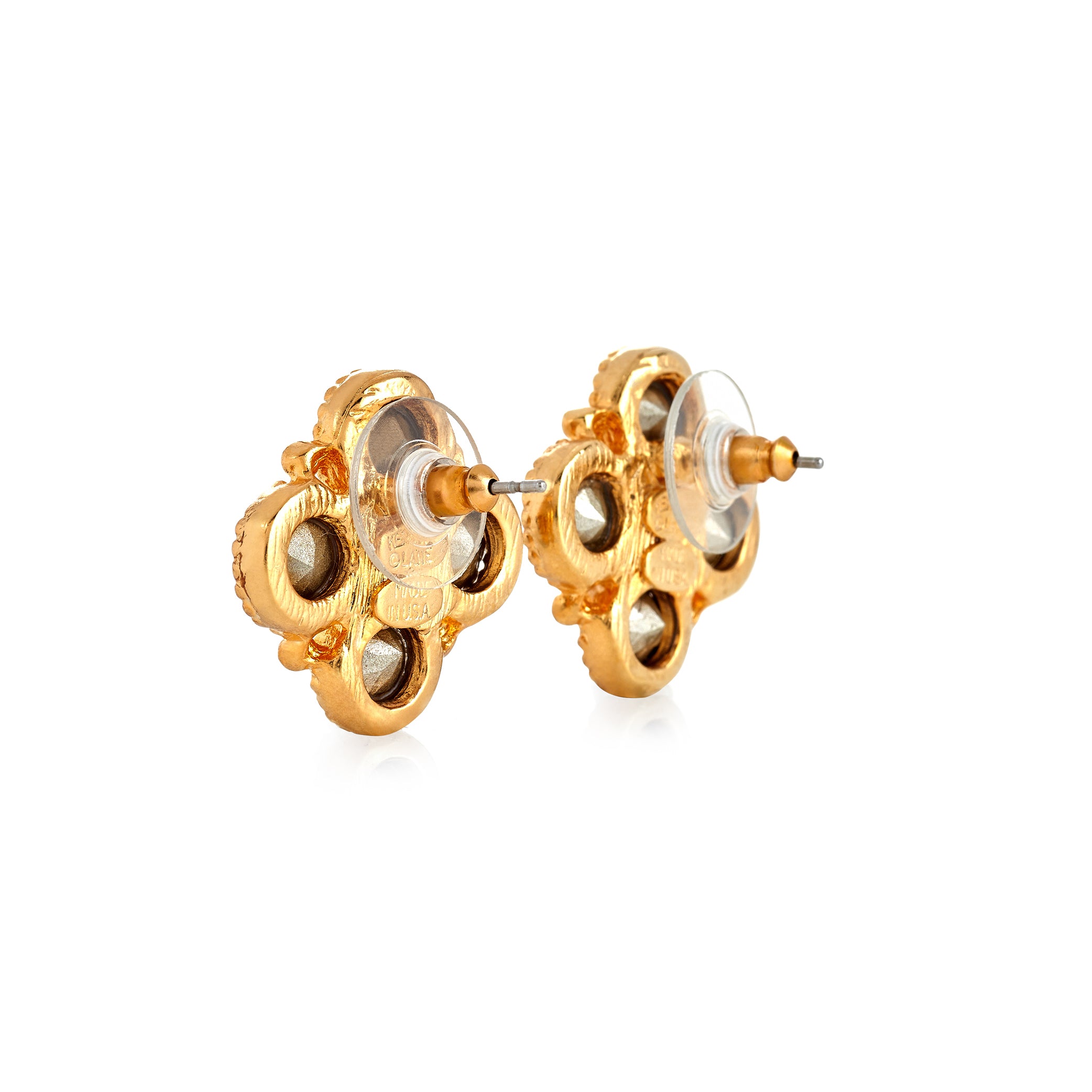 Multi-Dark Gold Clip Earrings