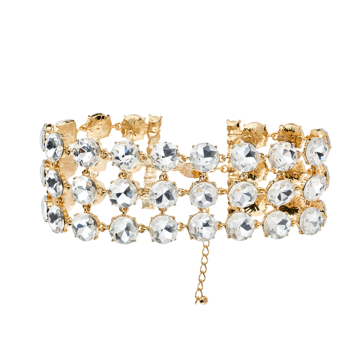 Three-Row Crystal Choker Necklace