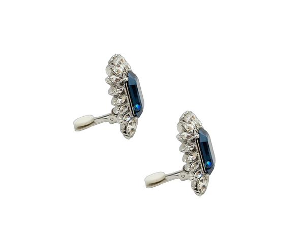 Sapphire and Clear Crystal Clip Earring